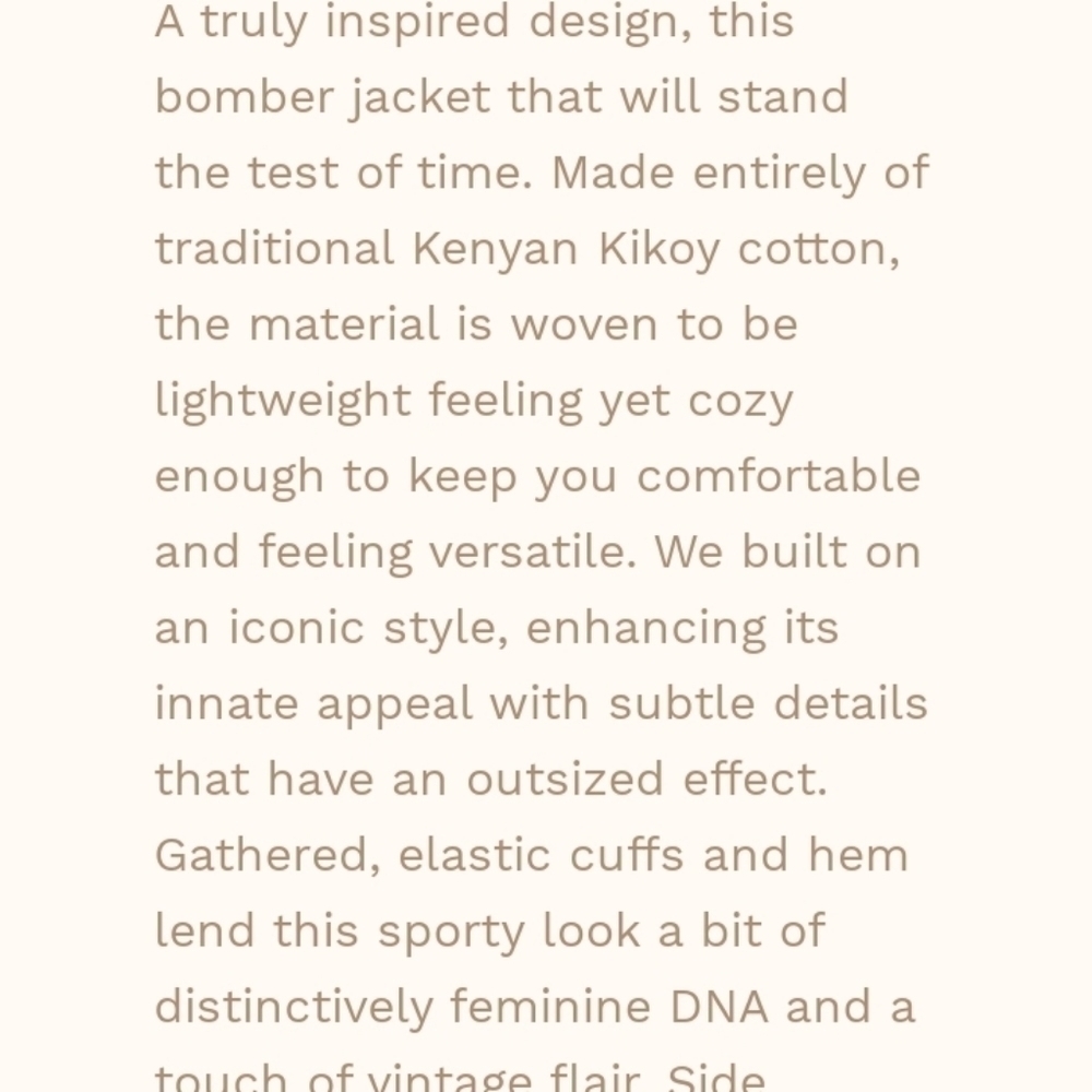 NEW American Rhino, Kenyan Made,  Bibi Bomber Jacket M - Picture 5 of 6